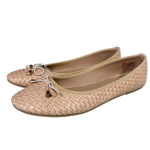 Wanted Womens Flats Size 9 Beige Woven Design Synthetic Upper Slip-On Ballet Sty